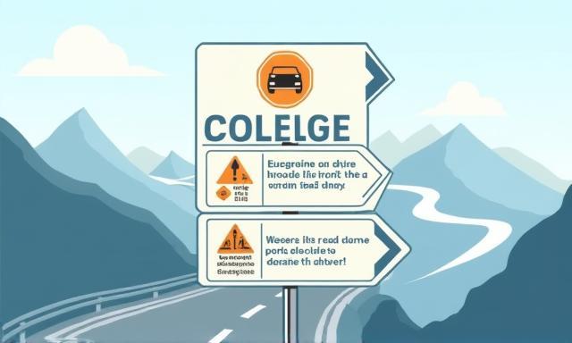Austrian road sign with helpful driving tips illustration
